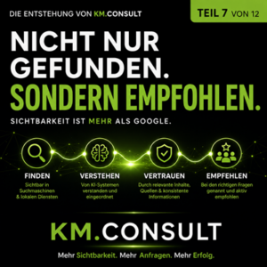 KM.CONSULT Teil 7 – digitale Sichtbarkeit in Google, KI-Systemen, lokaler Suche und externen Quellen