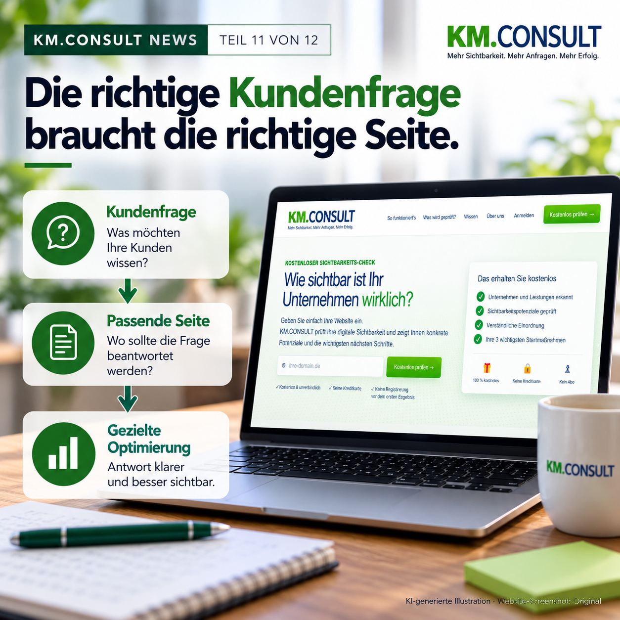 KM.CONSULT NEWS 11 – Kundenfragen und gezielte Website-Optimierung