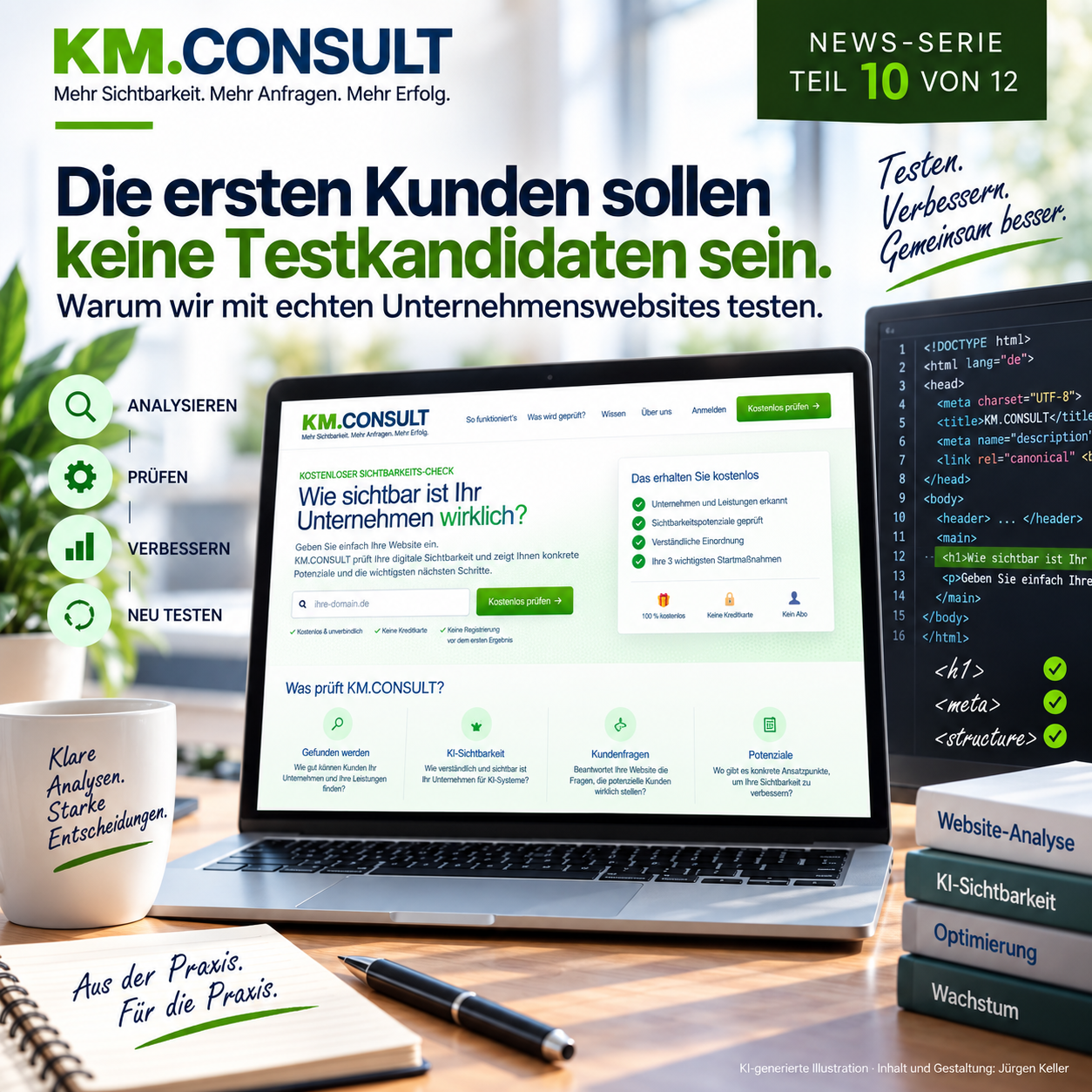 KM.CONSULT NEWS 10 – Praxistest an realen Unternehmenswebsites